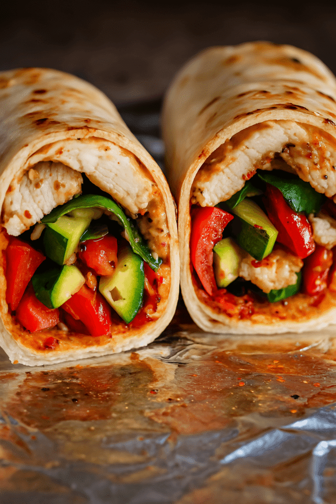 Grilled fish wraps filled with cabbage, carrots, and sauce.